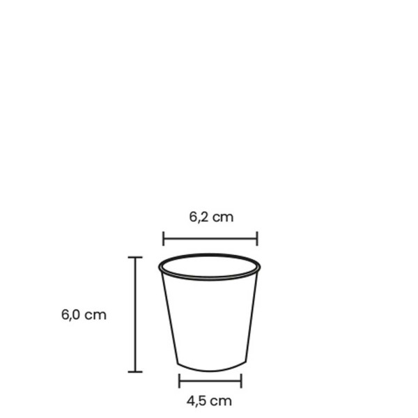 Cup enkelwandig bruin 100ml/4oz, tampondruk, 5 x 4 cm