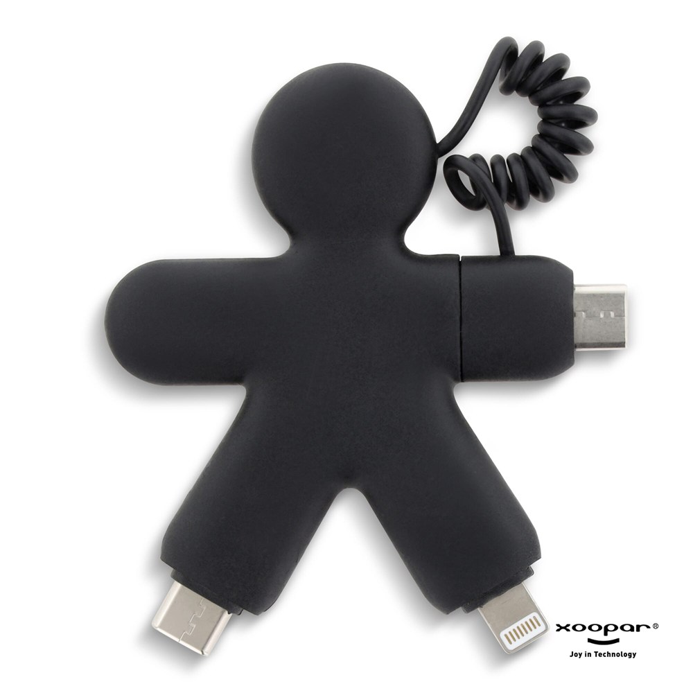 2064 | Xoopar Buddy Eco Charging Cable - Zwart