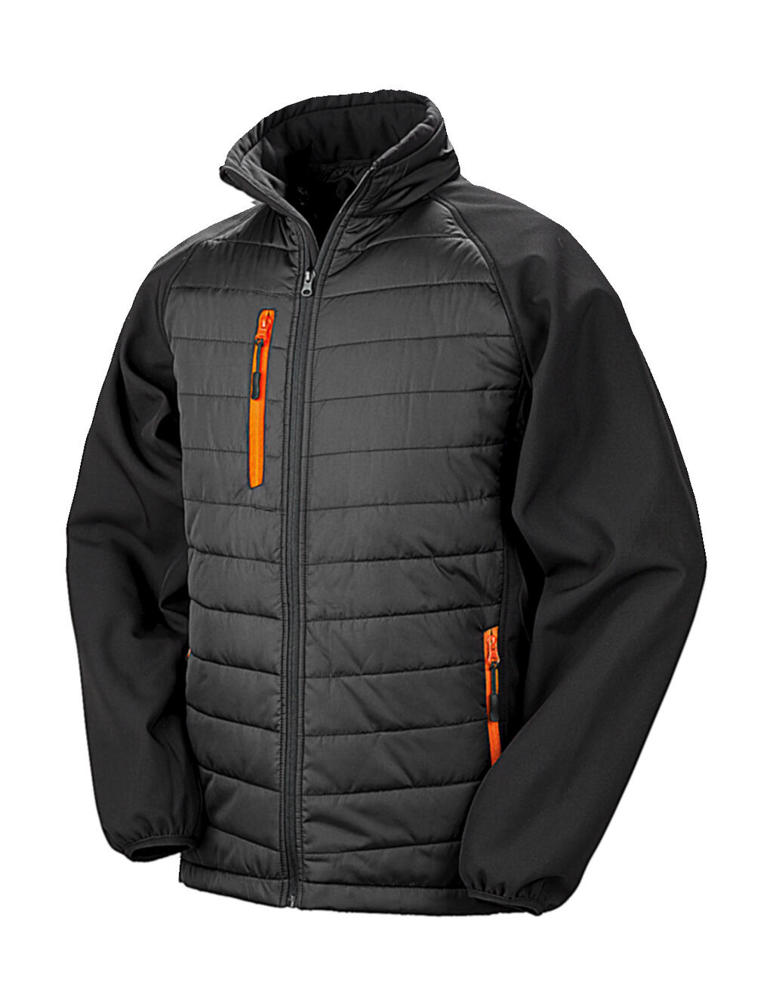 Compass Padded Softshell - Black/Orange