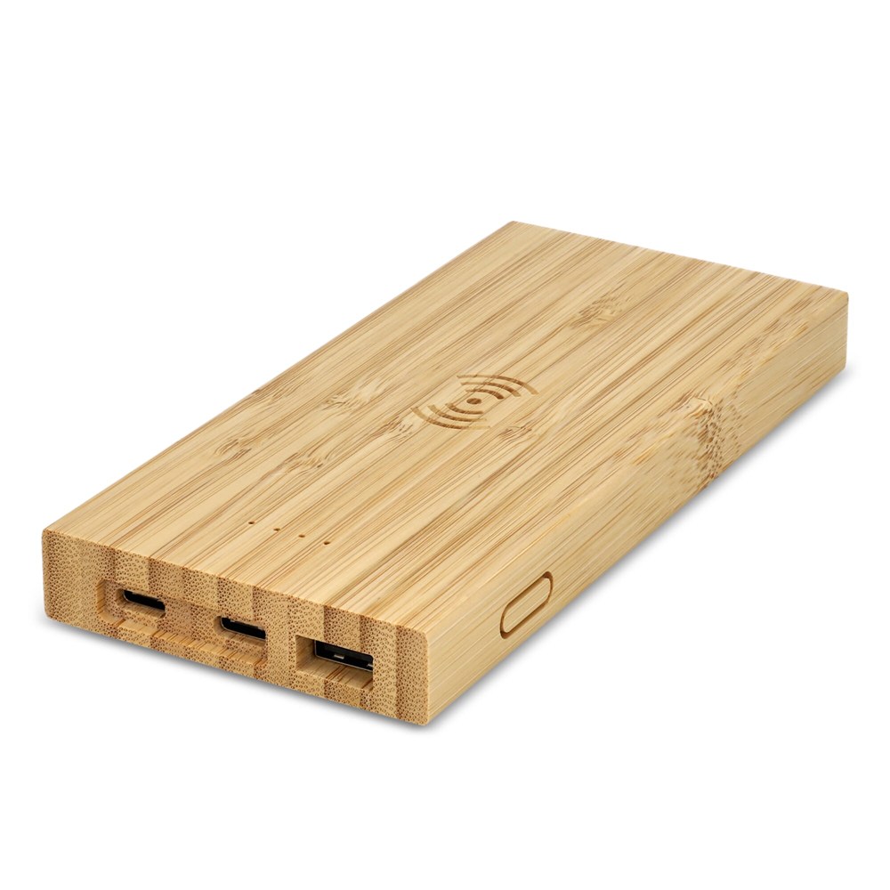 Bamboe Powerbank Draadloos Opladen 8000mAh