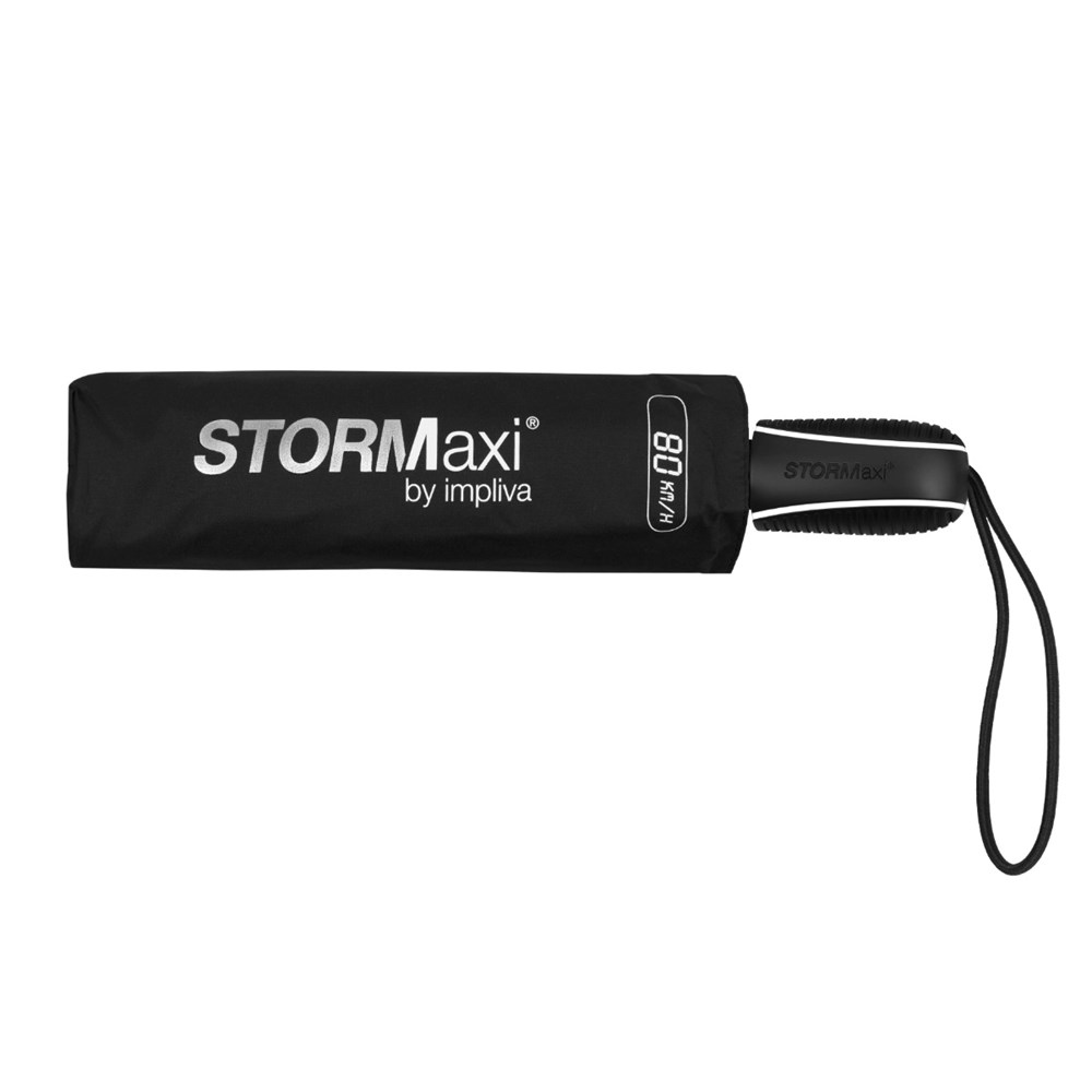 STORMaxi - Arodynamische opvouwbare stormparaplu - Handopening - Windproof -  90 cm - Zwart
