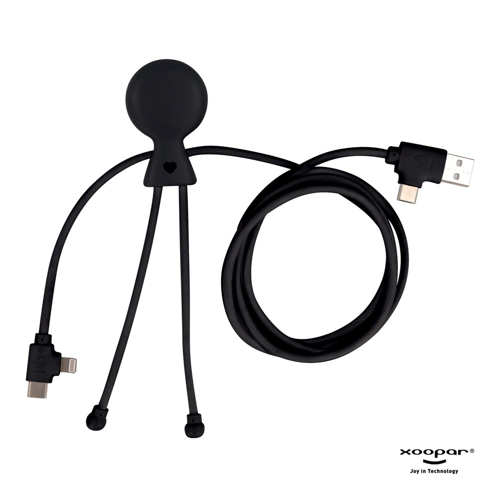 2089 | Xoopar Mr. Bio Long Power Delivery Cable with data transfer - Zwart