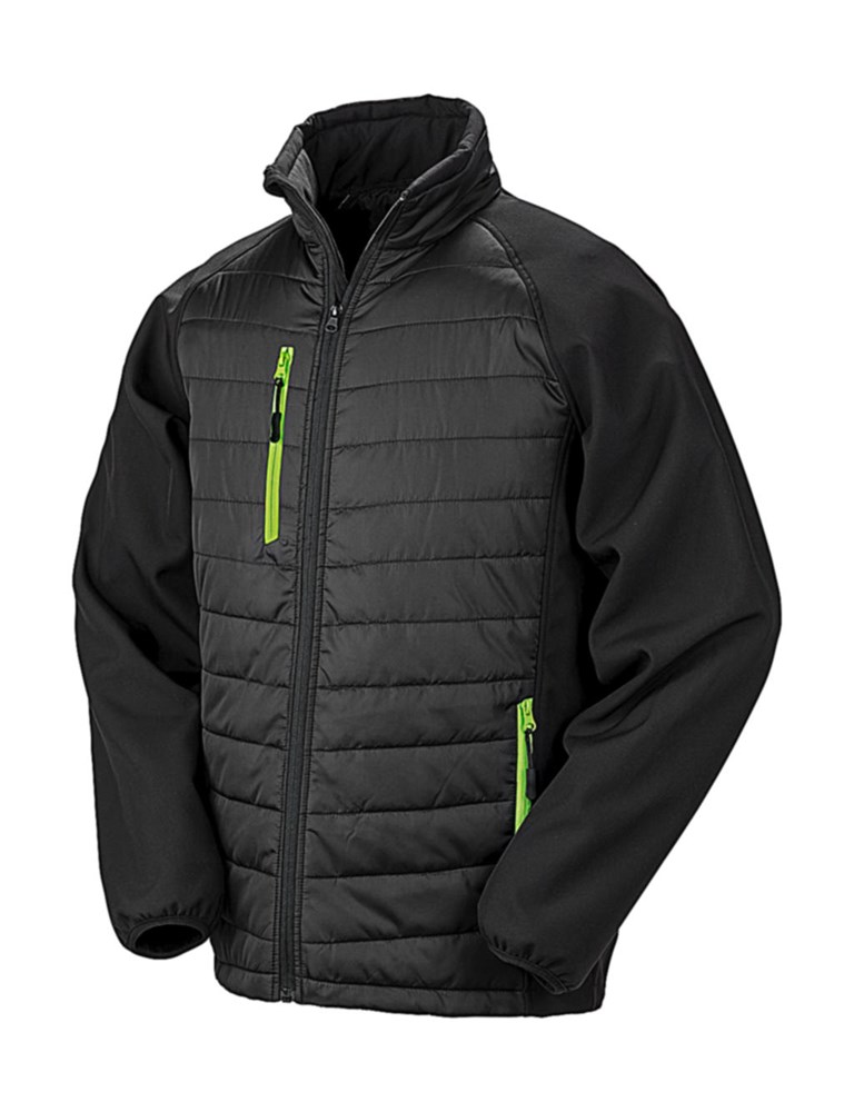 Compass Padded Softshell - Black/Lime