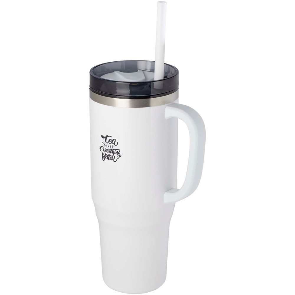 Melbourne 1200 ml RCS-gecertificeerde geïsoleerde beker met rietje