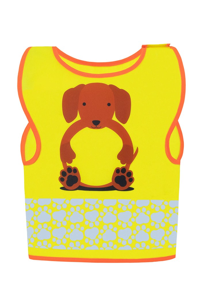 Children's Safety Vest Funtastic Wildlife - Dog Yellow